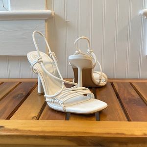 Zara white strappy heel
